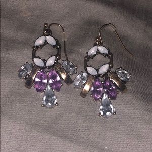 Lilac and White Earrings